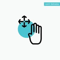 Hand Hand Cursor Up Hold turquoise highlight circle point Vector icon