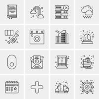 16 iconos de negocios universales vector ilustración de icono creativo para usar en proyectos relacionados con la web y dispositivos móviles