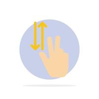 Finger Gestures Two Up Down Abstract Circle Background Flat color Icon vector