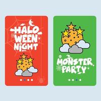 Happy Halloween invitation design with moon vector