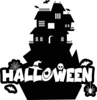diseño de halloween con tipografía y vector de fondo blanco
