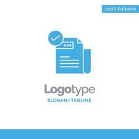 Check Checklist Feature Featured Features  Blue Solid Logo Template Place for Tagline vector