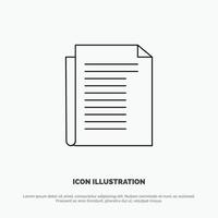 Document Note Report Paper Line Icon Vector