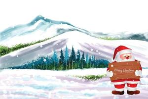 Landscape for winter and new year holidays christmas card background vector