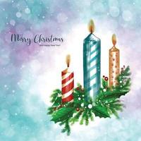 Hand draw christmas decorative candels card background vector
