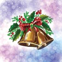 Hand draw christmas decorative bells card background vector