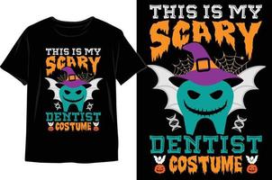este es mi diseño de camiseta de halloween de disfraz de dentista aterrador. vector