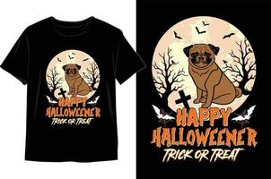 feliz halloween truco o trato diseño de camiseta de halloween. vector