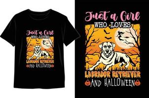 solo una chica que ama el labrador retriever y el diseño de camisetas de Halloween. vector