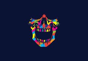 skull pop art colorful abstract vector