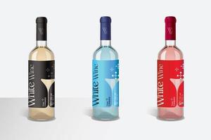 botella de vino alcohol ilustración 3d diseño vector