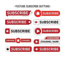 diseño de plantilla de botón de suscripción de canal de youtube vector