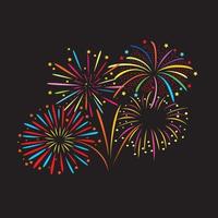 fireworks vector illustration. celebration party element. new year decoration.