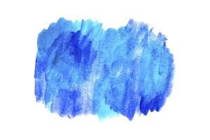 Stain of watercolor paint blue color isolated on white. Background for text. Vector illustration