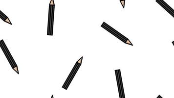 Endless seamless pattern of beautiful black beauty cosmetic items eyebrow pencil and eye makeup on white background. Vector illustration