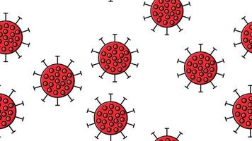 Endless seamless pattern of red dangerous infectious deadly respiratory coronaviruses pandemic epidemic, Covid-19 microbe viruses causing pneumonia on a white background vector