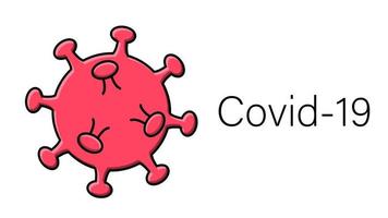 epidemia de pandemia de coronavirus respiratorio mortal infeccioso rojo peligroso, virus microbio covid-19 aislado sobre fondo blanco vector