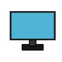 icono de ilustración vectorial de una computadora rectangular digital inteligente digital moderna con monitor, computadora portátil aislada en fondo blanco. concepto de tecnologías digitales informáticas vector