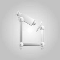 Beautiful medical icon of a digital optical microscope for scientific research on a white background vector
