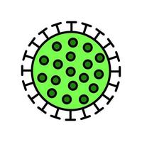 icono verde del microbio del virus chino médico cepa mortal peligrosa covid 019 enfermedad pandémica epidémica del coronavirus. ilustración vectorial aislada en un fondo blanco vector