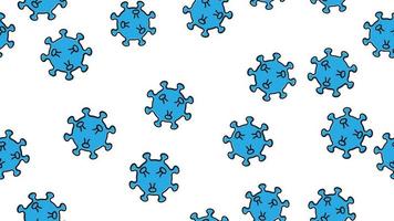 Endless seamless pattern of blue dangerous infectious deadly respiratory coronaviruses pandemic epidemic, Covid-19 microbe viruses causing pneumonia on a white background vector