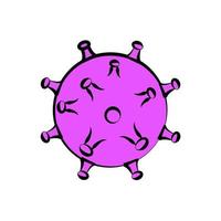 icono púrpura del microbio del virus chino médico cepa mortal peligrosa enfermedad pandémica epidémica del coronavirus covid-19. ilustración vectorial aislada en un fondo blanco vector