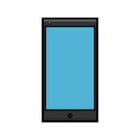 Vector illustration of a flat icon of a modern digital digital smart rectangular smartphone mobile phone with isolated on white background. Concept computer digital technologies