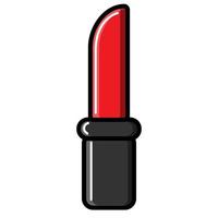 pequeño y hermoso lápiz labial rojo para maquillaje y guía de belleza en los labios aislados en un fondo blanco. ilustración vectorial vector
