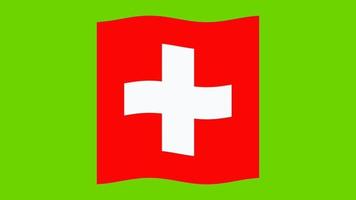 switzerland flag green screen animation video