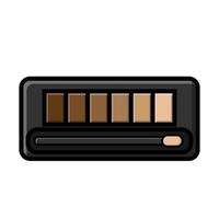 hermoso icono plano de color de una caja de polvo rectangular con sombras para la belleza y el maquillaje aislado en un fondo blanco. ilustración vectorial vector