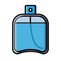 Beautiful flat icon of fashionable glamorous tasty smelling fragrant beauty perfume bottle glass for beauty guidance isolated on a white background. Vector illustration