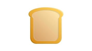 a piece of bread with a crust on a white background. vector illustration with a volumetric contour. sandwich bread, base for a filled sandwich. drawing with food, a piece of white bread