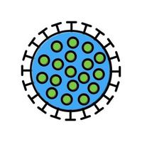icono azul del microbio del virus médico cepa mortal peligrosa enfermedad pandémica epidémica del coronavirus covid-19. ilustración vectorial aislada en un fondo blanco vector