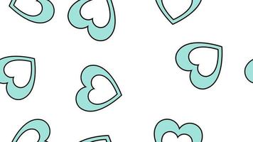 Texture seamless pattern of flat icons of hearts, love items for the holiday of love Valentine's Day February 14 or March 8 on a white background. Vector illustration