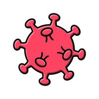 Red icon of medical virus microbe dangerous deadly strain covid-19 coronavirus epidemic pandemic disease. Vector illustration isolated on a white background