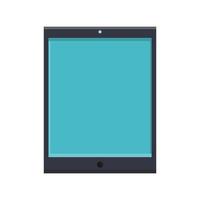 Vector illustration of flat icon of modern digital digital rectangular mobile tablet with isolated on white background. Concept computer digital technologies
