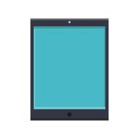 Vector illustration of flat icon of modern digital digital rectangular mobile tablet with isolated on white background. Concept computer digital technologies