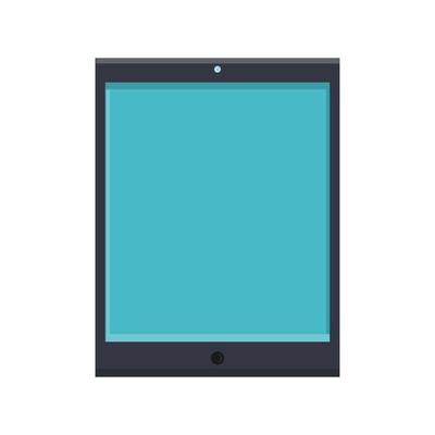Vector illustration of flat icon of modern digital digital rectangular mobile tablet with isolated on white background. Concept computer digital technologies