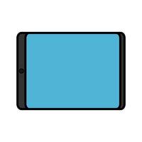 Vector illustration of a flat icon simple modern digital digital rectangular mobile tablet isolated on white background. Concept computer digital technologies