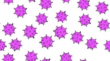 Endless seamless pattern of violet dangerous infectious deadly respiratory coronaviruses pandemic epidemic, Covid-19 microbe viruses causing pneumonia on a white background vector