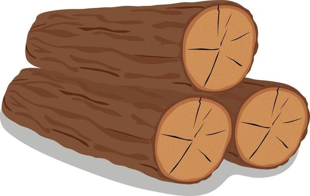 Vector wood texture of wavy ring pattern from a slice of tree. Monochrome wooden stump isolated on white. Tree trunk rings.  Timber and stump vector