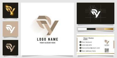 Letter ay or ey monogram logo with business card design vector