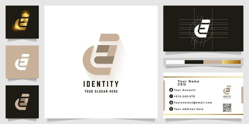 Letter cs or es monogram logo with business card design