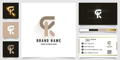 Letter qK or cK monogram logo with business card design vector