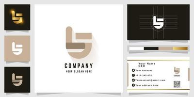 Letter LG or LS monogram logo with business card design vector