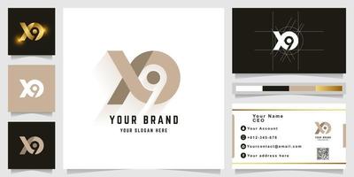 Letter Xa or Xo monogram logo with business card design vector