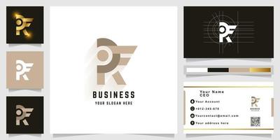 Letter RF or RiF monogram logo with business card design vector