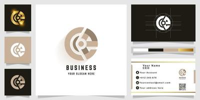 Letter Ce or Oe monogram logo with business card design vector