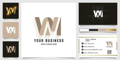 Letter VM or WM monogram logo with business card design vector