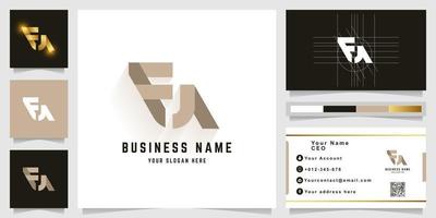 Letter FN or EN monogram logo with business card design vector